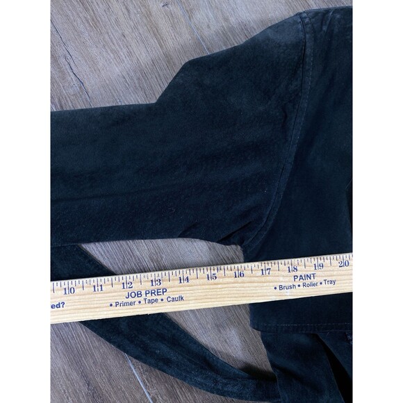 Vintage 80s Danier Black 100% Suede Wrap Jacket Boho Women’s Size XS Made In CA - Picture 9 of 9